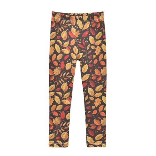Girls Leggings Thanksgiving Leaves Fall Soft Toddler Leggings for Girls Kids Pants Size 4T-10T