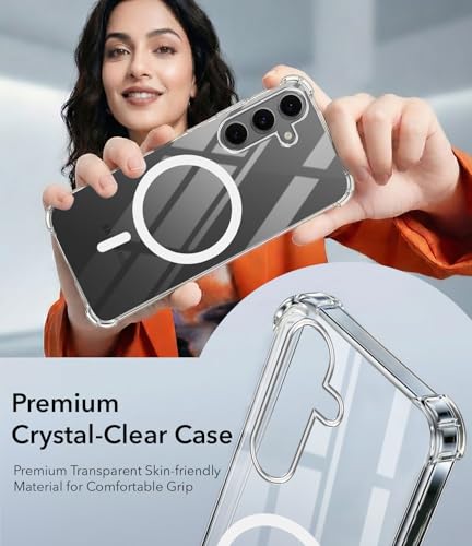 Image of Jkobi Shockproof Crystal-Clear Back Cover for Samsung Galaxy S24 FE (Magsafe Wireless Support | Drop & Camera Protection | Hard Polycarbonate)