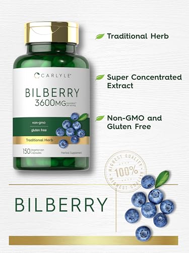 Carlyle Bilberry Extract Capsules | 150 Count | Vegetarian, Non-GMO, Gluten Free Fruit Supplement