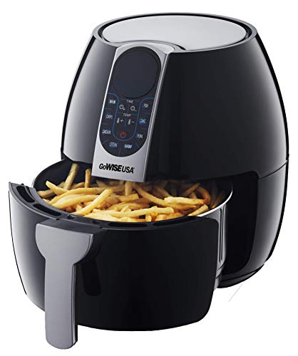 GoWISE USA 5-Quart Air Fryer with 8 Cook Presets + Recipe Book, Black, 5.0-Qt - Thumbnail 3