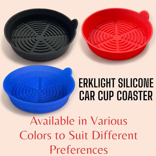 Image of Silicone Car Cup Coaster Set of 4 | Compatible with Audi A8 | Anti-Slip Cup Holder Insert | Black