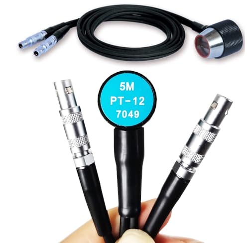 Sensor ultrasónico de espesores PT-12, frecuencia 5 MHz, rango de medición 1,0–150 mm, diámetro del cristal 10 mm, compatible con medidores UM-1, UM-1D, UM-2, UM-2D, UM-4, UM-4D, UM-4DL, UM-5, UM-5D y UM-5DL