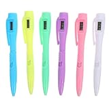 SHINEOFI 6 Pièces Stylo avec Montre Intégrée Stylo à Bille pour Prise de Notes Précise et Minuterie Couleurs pour Examens et