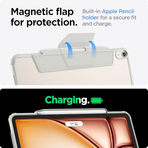 Image of Spigen for iPad Air 13 Inch Case M4(2026), iPad Air 13 Inch Cover M3 /M2 (2025-2024), Air Skin Pro, Full Cover Folio Case with Pencil Holder, Magnetic Flap - Gray