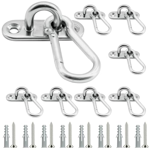 Scettar 8 Stück M5 Drehverschluss Für Rundösen Plane Und Deckenhaken Mit Öse Edelstahl Deckenhaken Schaukel Für Segel, Schaukeln, Decksaufhängung Hakenschrauben