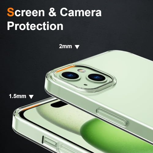 Image of NISHTECH for iPhone 15 Plus (2023) Premium Transparent Hybrid Soft Slim Dust Proof Back Case Cover with Camera Protection
