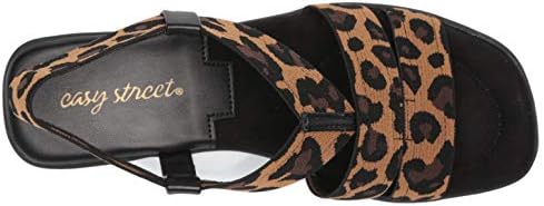 Easy Street Women's Block Heel Sandal Wedge, Leopard Gore, 6 | Image 4