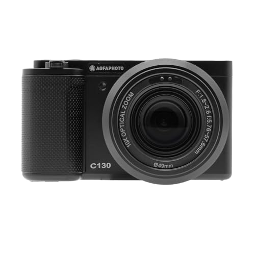 AGFA Photo Realishot C130 – Appareil Photo Numérique Compact, Capteur CMOS, Écran Tactile LCD 2,8&Prime;, Stabilisation d&rsquo;image, Autofocus, Mémoire Externe SD, Batterie Rechargeable – Noir