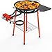 20 Inch Paella Pan Set, Paella Burner and Stand Set, Paella pan with lid & Stand,Paellera, Enameled Steel Paella Pan Paella Kit with Large Carry Bag,Built-In Ignitor Regulator Hose,18 Servings