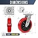 HANDSAMMU 8 inch Industrial Casters-Polyurethane on Polyolefin Swivel Casters, Set of 4 Heavy Duty Casters with 6000 lb Capacity, Caster Wheels for Workbench, Industrial Equipment (4Swivel)