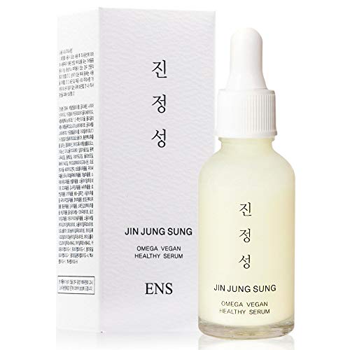 Omega Vegan Healthy Serum by Jin Jung Sung - Cruelty-Free Hydrating Soothing with Natural Avocado Oil, Blueberry & 7 layered Hyaluronic Acids Korean Skincare Omega 3 Ampoule 1.01 Fl Oz