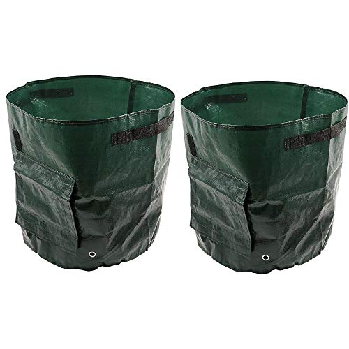 Lychee 2PCS 10 Gallon Potato Grow Bags,35cm x 45cm,PE Potato Planter Bag with Access Flap and Handles for Planting Vegetables Potato Carrot Onion Tomato (2PCS)