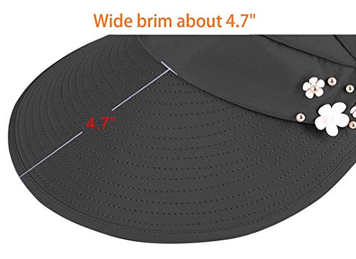 HINDAWI Sun Hats for Women Wide Brim Sun Hat UV Protection Caps Floppy Beach Packable Visor - Image 5