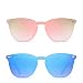 Rimless Sunglasses One Piece Mirror Reflective Eyeglasses for Men Women 2 Pack (Pink & Blue)