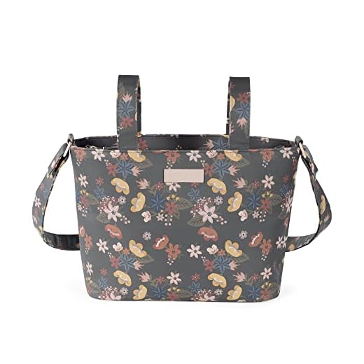 Pasito a pasito. Bolso Crossbody para Carrito de Bebé Garden. Bolsa Organizadora, Práctica, Elegante. Bolso de Maternidad Fabricado en Polipiel. Color Gris