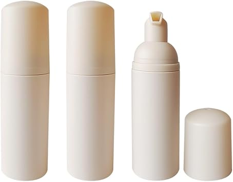 GSHLLO 3 Pcs 60 ml Empty Foam Pump Bottles Small Mousse Pump Dispenser Plastic Lash Shampoo Bottles Facial Cleanser Foaming Bottle Travel Size Soap Dispenser Refillable Hand Sanitizer Bottle
