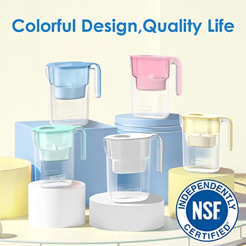 Waterdrop 200-Gallon Long-Life Elfin 5-Cup Water Filter Pitcher With 1 Filter, 5X Times Lifetime, Reduces Chlorine, Nsf Certified, Bpa Free, Yellow #TOP1