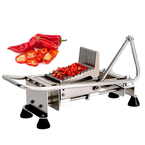 ZXCVBNMQ Picador de pimientos Rojos Manual, Herramienta de Corte de pimientos para el hogar, Cortador de Verduras Multifuncional para Picar cebollas