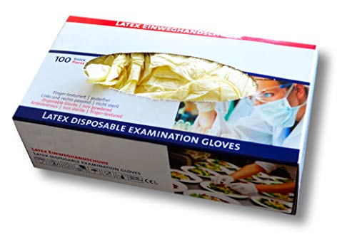 Preisvergleich Produktbild 100 Stück Latex Handschuhe Größe L