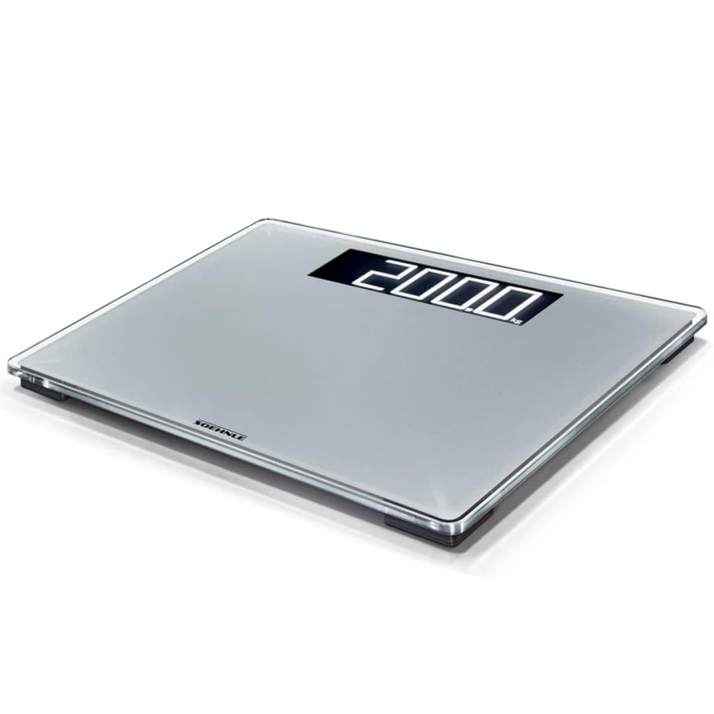 Soehnle Digital Scale Style Sense Comfort 600, Extra Large Bathroom Digital Scales, White Weighing Scales, Safety Glass Weight Scales for Body Weight, Weighing in kg, lb and st, Capacity to 200 Kg