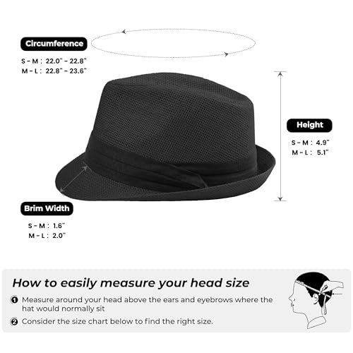 Image of Straw Trilby Fedora Hat for Men Women 1920s Panama Hat Short Brim Summer Beach Sun Hat with Band