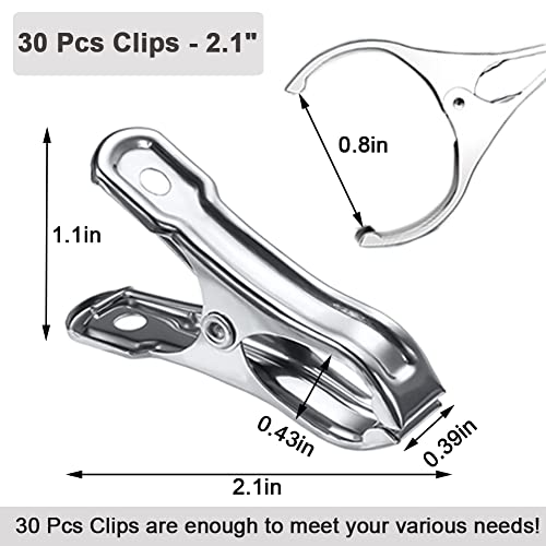 30 Pcs 2-Inch Greenhouse Clips, Greenhouse Clamps Garden Clips W/ Strong Grip For Fixing Plant Netting Cover Film, Stainless Steel Clothes Pins Heavy Duty Outdoor Clothesline Clips #TOP1