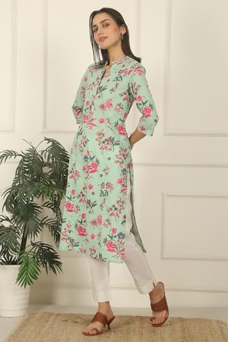 Image of W for Woman Swiss Dot Textured Cotton Straight Kurta