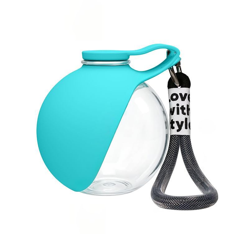 Trinkflasche für unterwegs mit Silikonnapf, 285 ml auslaufsichere Edelstahl-Trinkflasche für Hunde und Katzen