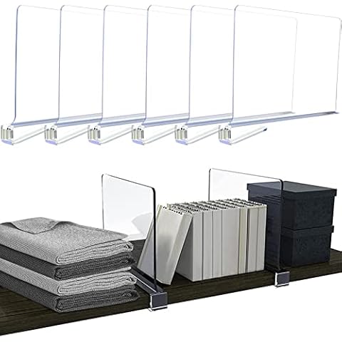 DODUOS 6PCS Clear Acrylic Shelf Dividers Cover