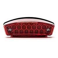evomosa Motorrad Rücklicht Universal 12V 21 LED Motorrad Weißes Kennzeichen Licht Rotes Rücklicht Brems-Stopp-Lampe (B)