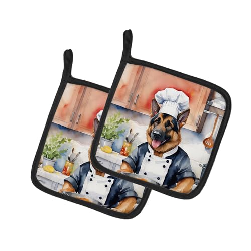 German Shepherd Gifts German Shepherd The Chef Pair of Pot Holders