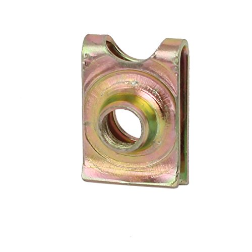 Sourcingmap 25pcs Speed Fastener U Nut Clip Zinc Plated Hardware Brass Tone for M6 Screw Bolt - Image 4