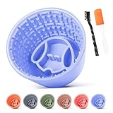 Focxoio Slow Feeder Dog Bowl,Non-Slip Lick and Freeze Bowl for Dogs,Long Lasting Silicone Licking Mat for All Dog Sizes,Anti-Chocking and Reduce Anxiety(Blue)