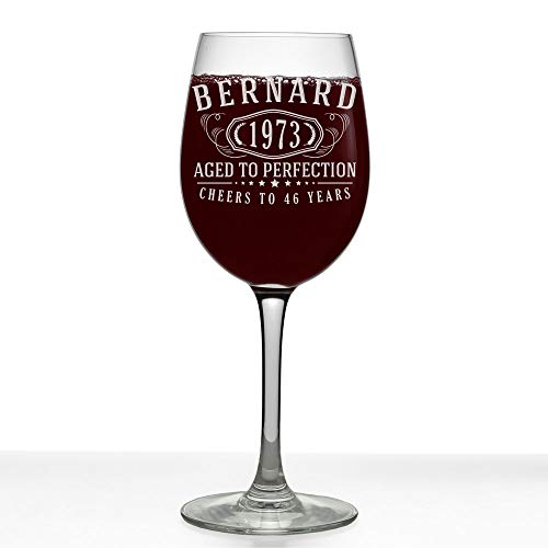 Personalized Etched 16Oz Stemmed Wine Glass, Gifts For Women, Customized Engraved Christmas Gifts, Unique Custom Gifts For Mom, Customizable Bridesmaid Birthday Wine Tumbler, Bernard #TOP2