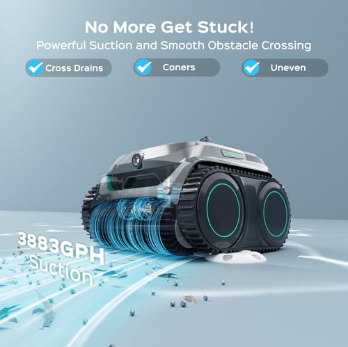 Image of WYBOT C2 Vision Cordless Pool Vacuum, AI Camera Robotic Pool Cleaner with Smart Navigation Route, Powerful Suction, Full Floor to Waterline Cleaning for Inground Ground Pools, Gray Green