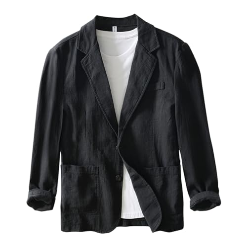 Men's Blazer Business Lightweight Daily Suits Casual Sport Coats Linen Suit Jackets