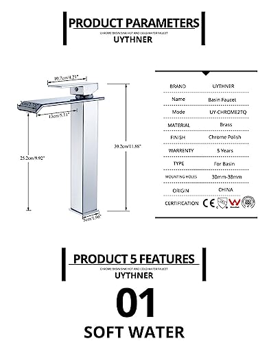 Mitigeur de lavabo blanc design monotrou pour eau chaude et froide - 4