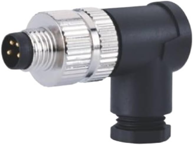 M8 Connector A-Code 4Pin Male Elbow Assembly Industrial Waterproof Connector Plastic Housing
