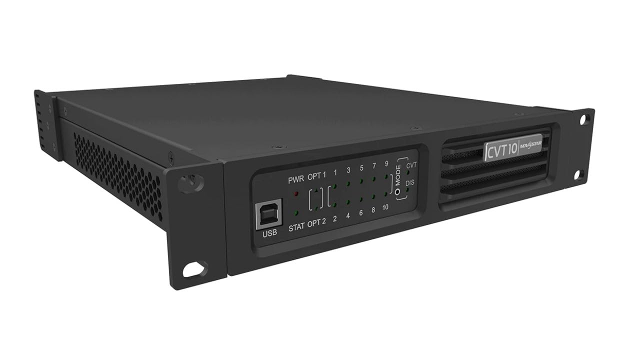 CVT10-S Professional Optical-to-Electrical Converter, 10-Port Gigabit Ethernet, Dual 10G Optical Ports, 19-Inch Rack Mount, Metal Chassis