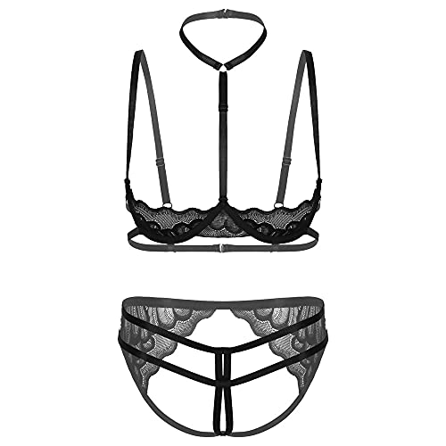 Crotchless string ensemble de lingerie sexy pour pimenter le couple sans compromis