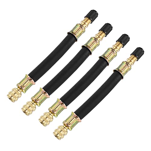 Image of X AUTOHAUX 4pcs Tire Valve Extension Stem Adaptor Tool Flexible Dual Valve Stem Extender Pipes 12cm / 4.7 inch for Car Truck Bike Trailer RV Portable Air Compressor