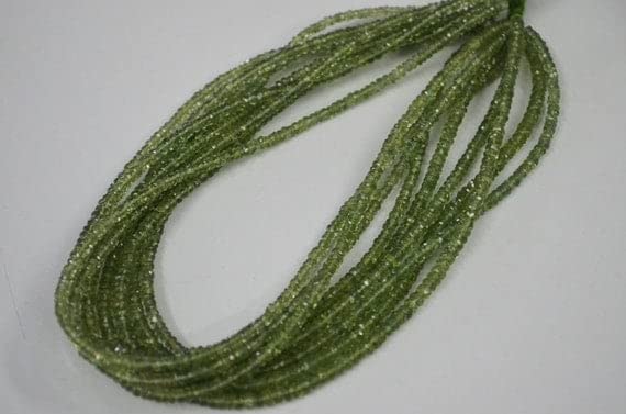 Apatite verte facettée pour enfiler facilement de fines perles de 3,5 mm sans défaut