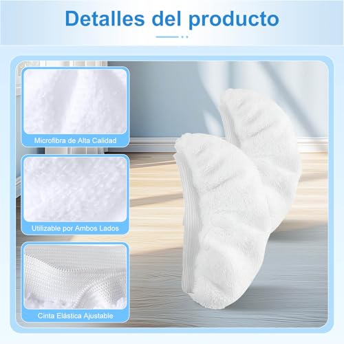 Miniatura 3 de 10 Piezas Accesorios Para Limpiador A Vapor, Almohadillas De Vapor Universales, Boquillas De Limpiador A Vapor Lavables, Paños De Microfibra Para La Mayoría De Limpiadores A Vapor De Mano