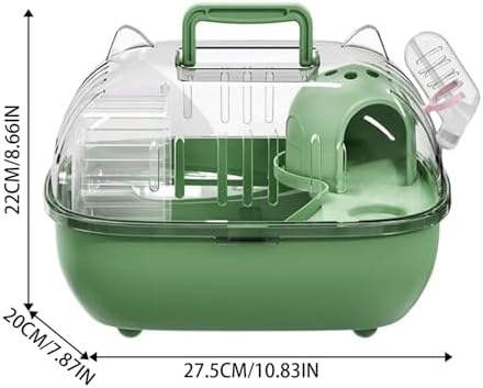 Portable Small Pet Carrier Transparent Hamster Cage, Lightweight Travel Cage with Secure Lock & Ventilation, Ideal for Vet Visit Picnic Outdoor Trip for Hamster Gerbil Reptile (Blue) — view 2