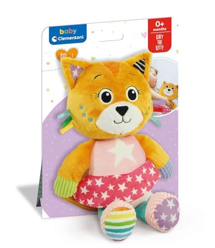 Peluche Chat Katy Clementoni lavable pour résoudre le besoin de doudou propre de bébé