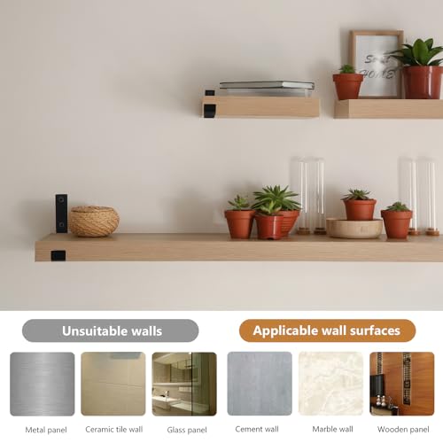 4 Pcs Scaffold Board Shelf Brackets Heavy Duty Shelf Brackets for Shelving Bracket Black Industrial Rustic Metal Wall Brackets with Lips for Scaffold Boards(237 mm/9.33 inch) - Image 4