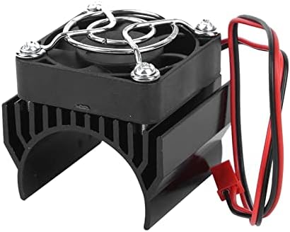 HeyMi RC Aluminum Heat Sink, with 5V Cooling Fan fit 540 550 3650 Size Brushless Engine Motor Heatsink,Suitable for 1/10 RC Car Truck Buggy Crawler (Black)