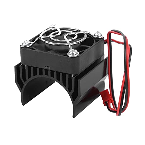 Heymi Rc Aluminum Heat Sink, With 5V Cooling Fan Fit 540 550 3650 Size Brushless Engine Motor Heatsink,Suitable For 1/10 Rc Car Truck Buggy Crawler (Black) #TOP11