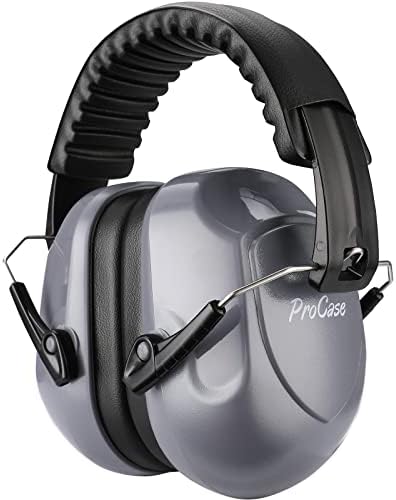 [2 Pack]ProCase Ear Defenders Adults, Shooting Noise Cancelling Headphones, NRR 28dB Sound Blocking Ear Muffs for Autism Hunting Construction Machinery Work Mowing, Gift for Father's Day -Black
