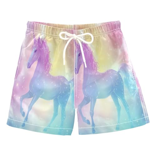 Boccsty Rainbow Unicorn Galaxy Boys Swim Trunks Baby Kids Swimwear Summer Toddler Beach Board Shorts Bathing Suit 2T